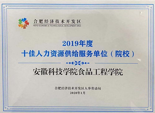 食品工程學院榮獲合肥經開區十佳人力資源供給服務單位